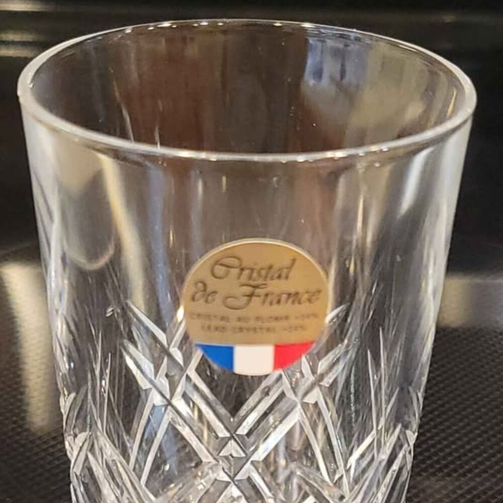 Vintage Cristal De France Bar Or Juice Glasses Set Of Five